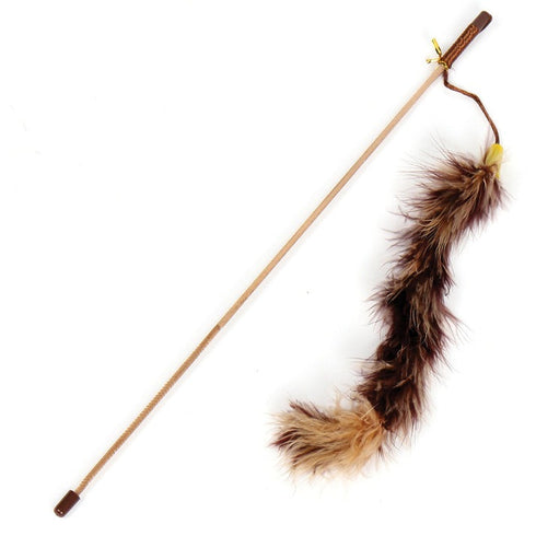 Pet Park Boulevard Feather Teaser Brown Cat Toy - Poudre Pet & Feed Supply
